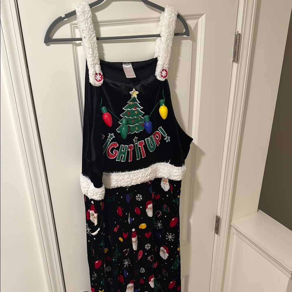 Festive Christmas Light-Up Overalls